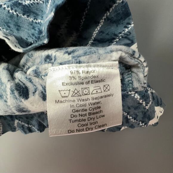 Earthbound Blue Boho Wide Leg Jumpsuit Medium Off Shoulder Smocked Waist - Picture 5 of 5